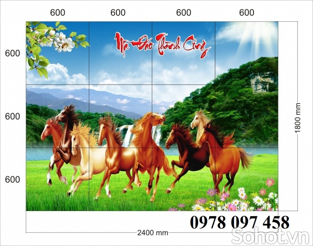 Tranh gạch - tranh bát mã