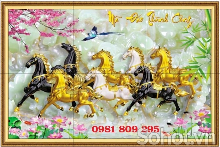 Tranh gạch ngựa ,  gạch 3d ốp tường mã đáo mới HN9911