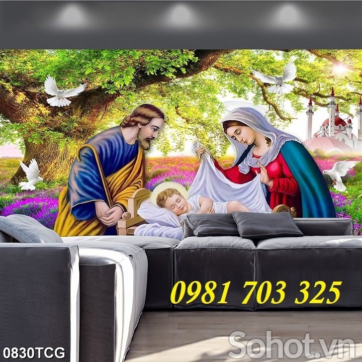 Tranh gạch men, tranh công giáo 3D trang trí tường