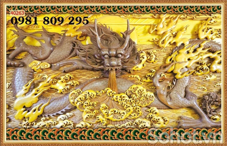 Tranh 3d rồng , gạch tranh 3d ốp phòng gia tiên