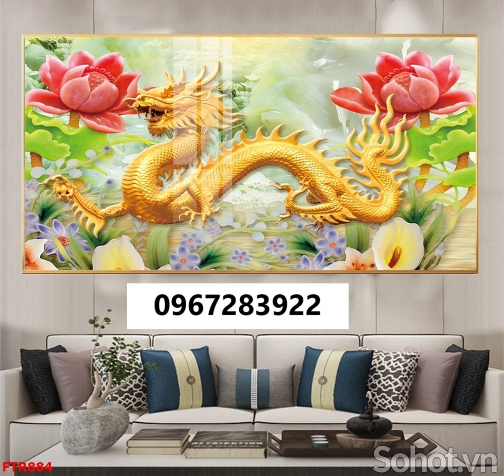 Tranh gạch đẹp rồng phượng cao cấp