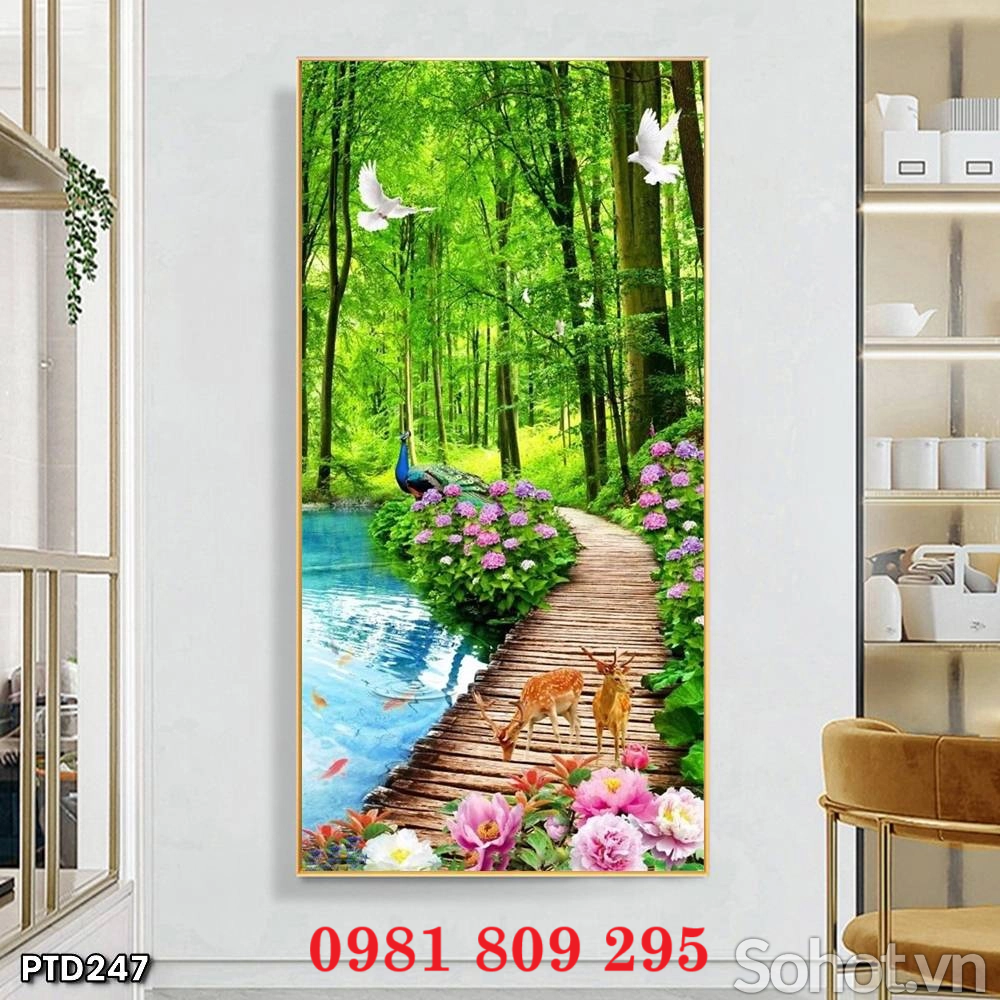 Tranh gạch trang trí 3d lối đi