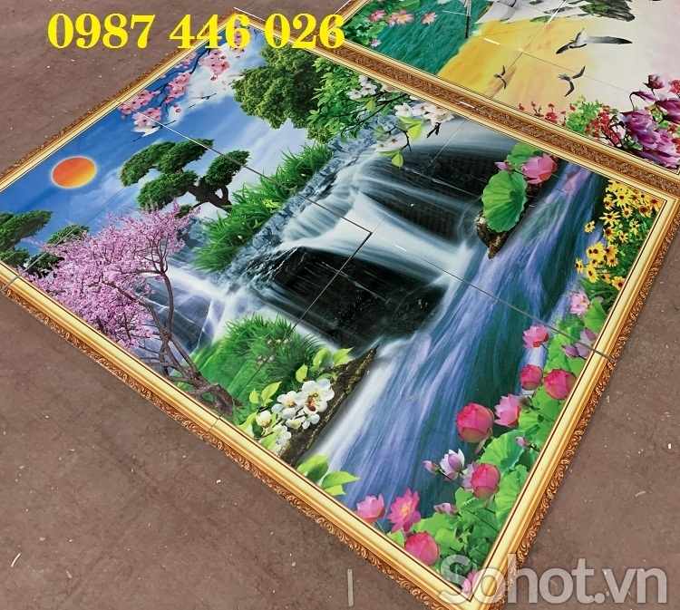 Gạch ốp tường- tranh gạch men đẹp phòng khách HP9822