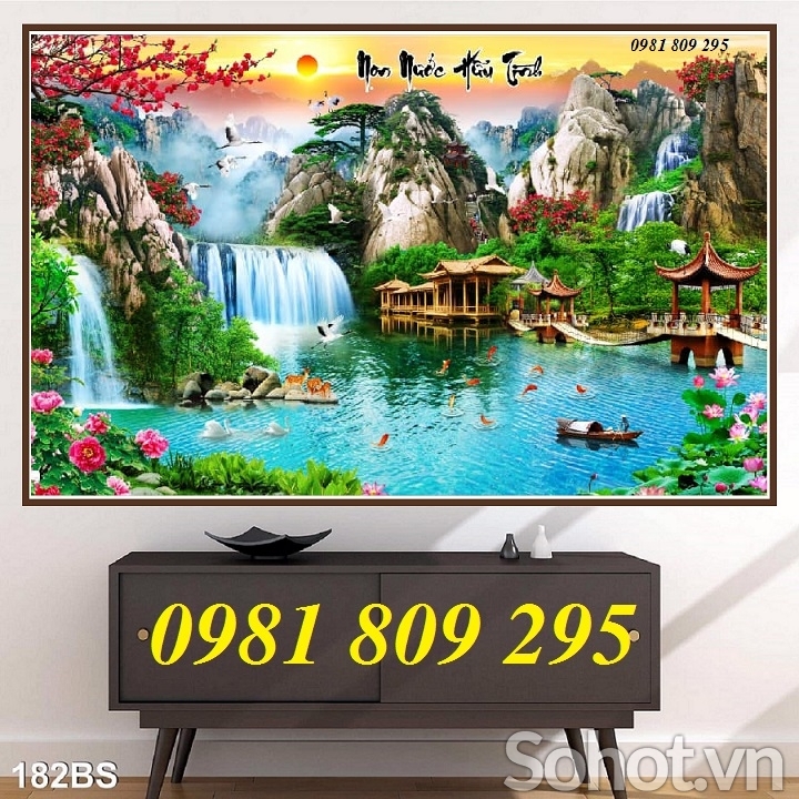 gạch tranh 3d , tranh gạch 3d phong cảnh