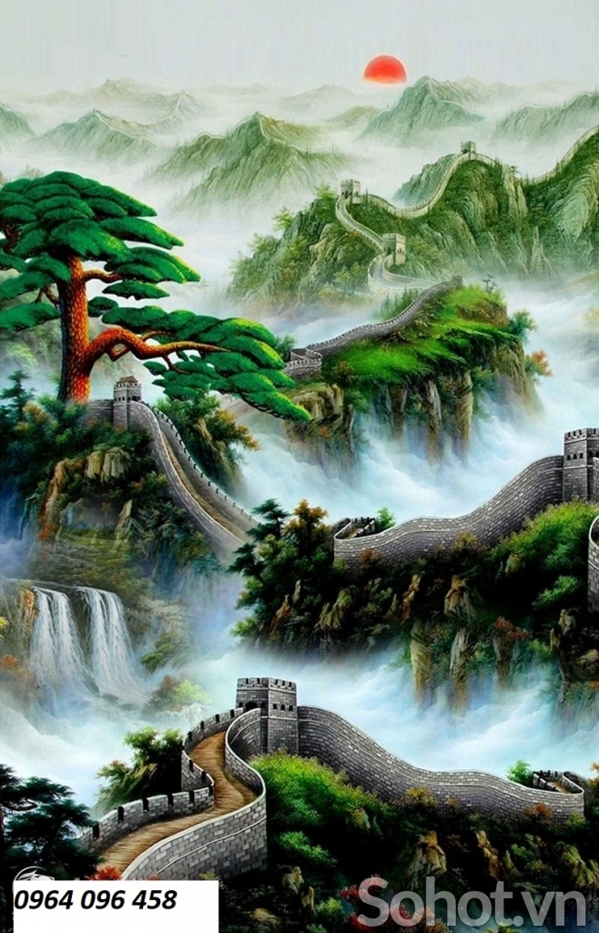 Tranh gạch 3d ốp tường vạn lý trường thành - VXCC4