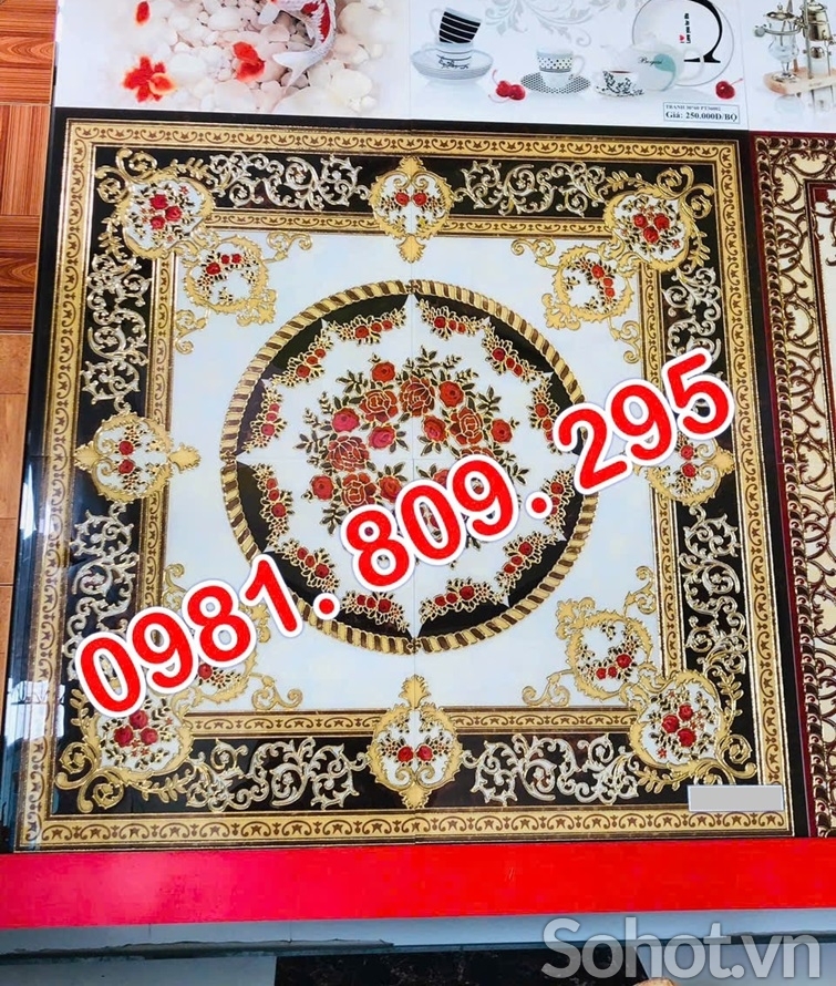 Gạch thảm , thảm lát nền vuông chiếu nghỉ khắc vàng