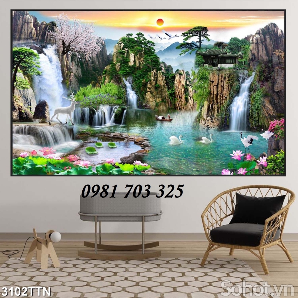 tranh phong cảnh 3D đẹp ốp tường