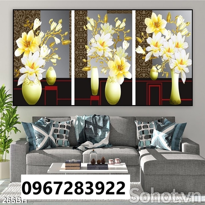 Tranh gạch 3d bình hoa đẹp
