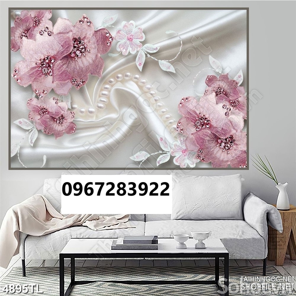 Tranh gạch đẹp trang trí hoa 3d