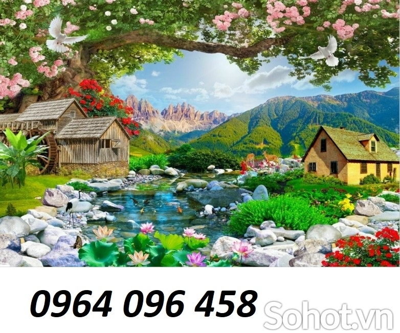Tranh cảnh đồng quê - tranh gạch 3d cảnh đồng quê - HSS2