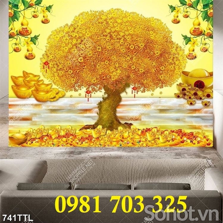 TRanh trang trí phòng khách, gạch tranh