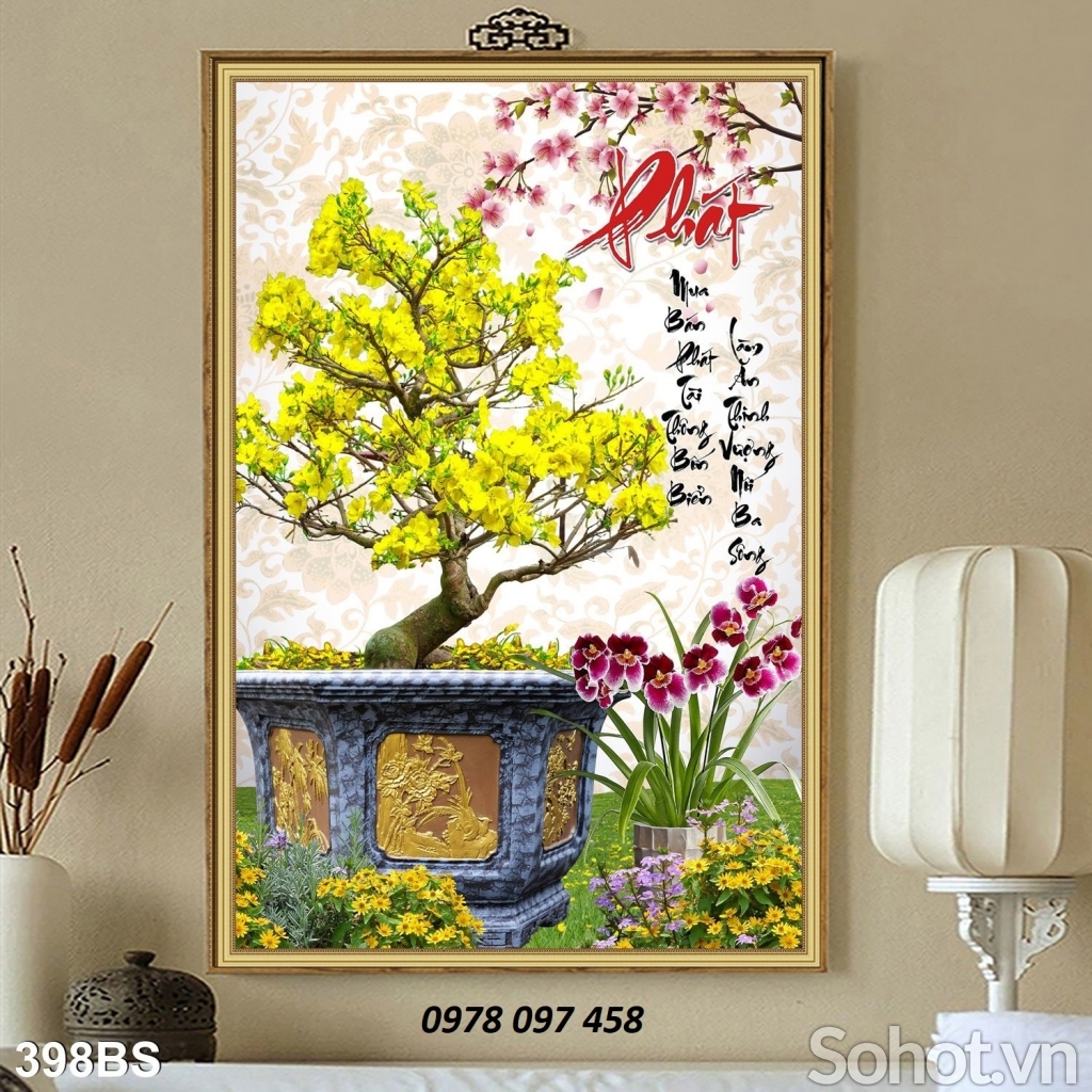Hoa mai vàng - gạch tranh ốp tường