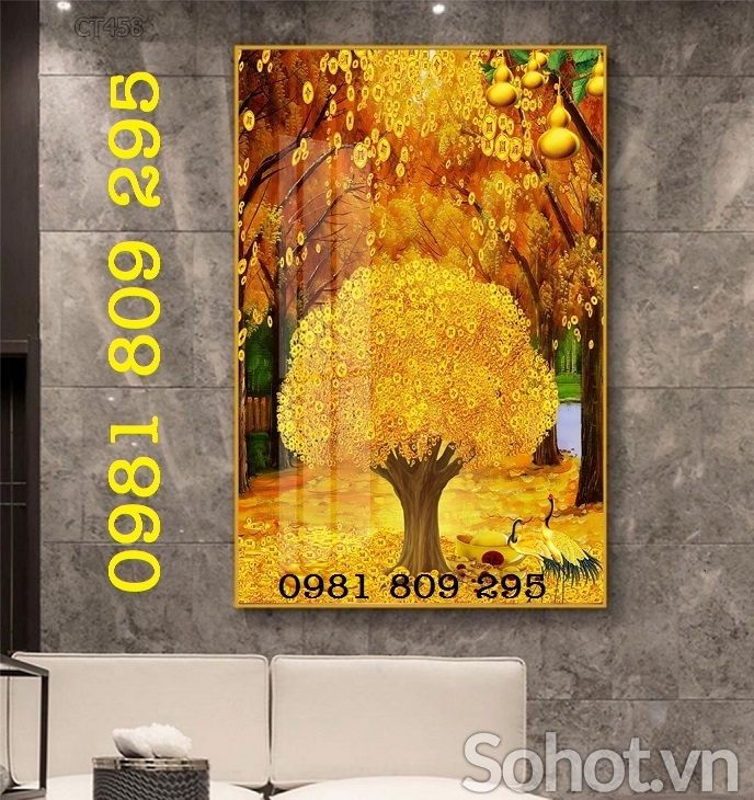 Tranh cây tiền - gạch tranh ốp tường