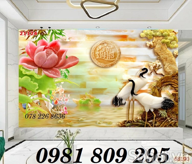 Tranh gạch chim hạc 3d cao cấp HG9343