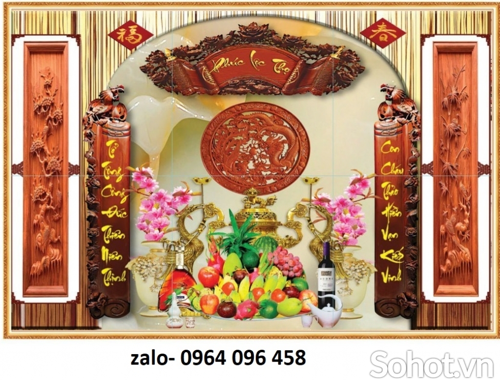 Tranh gạch 3d ốp tường phòng thờ - CBC33