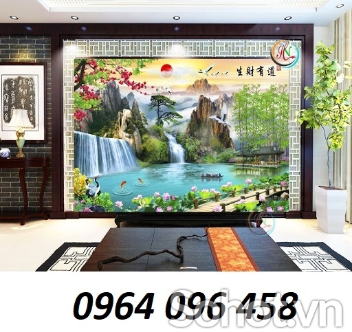 tranh tranh gạch 3d cảnh đồng quê - TED4