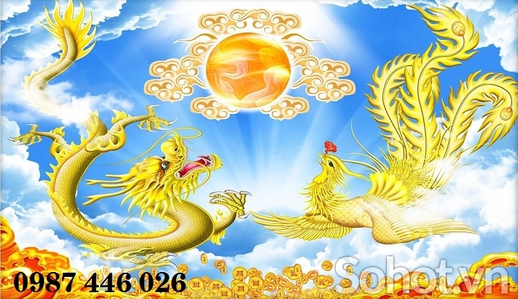 Gạch tranh rồng vàng HP97722
