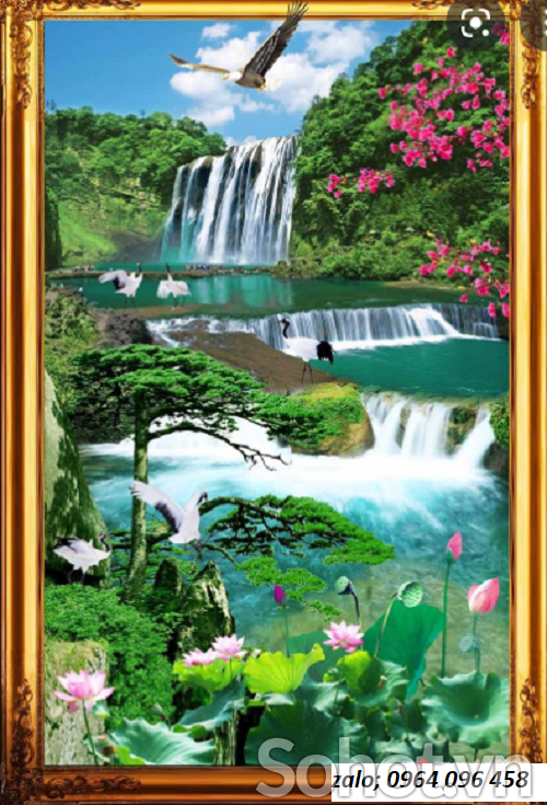 Tranh gạch 3d phong cảnh khổ đứng - MCBB86