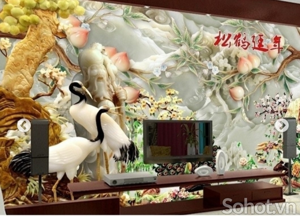 Tranh gạch 3d chim hạc - 844XC