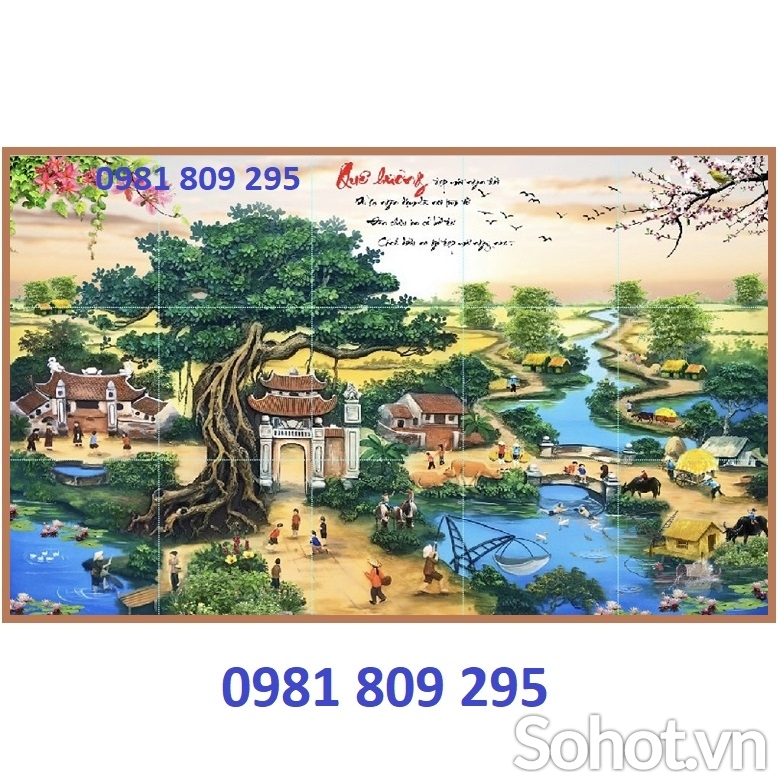 Gạch ốp phòng khách làng quê HN999