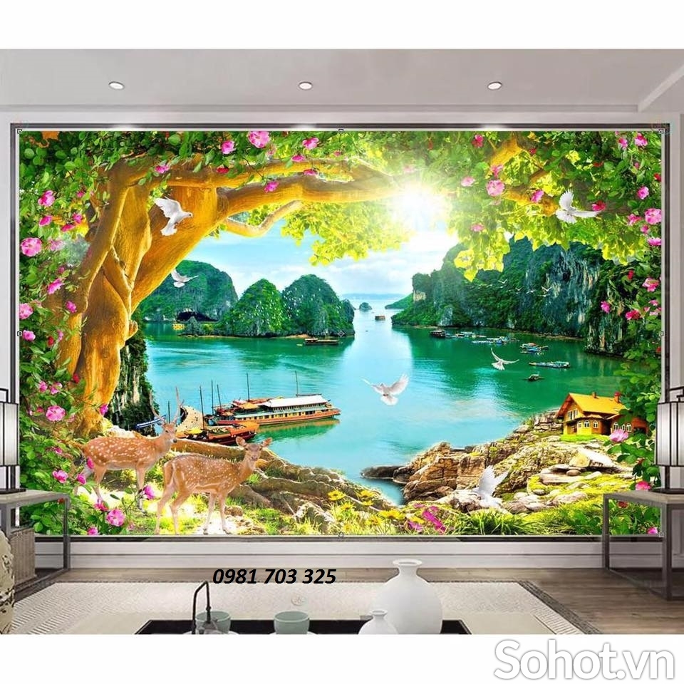 Tranh gạch men phong cảnh ốp tường
