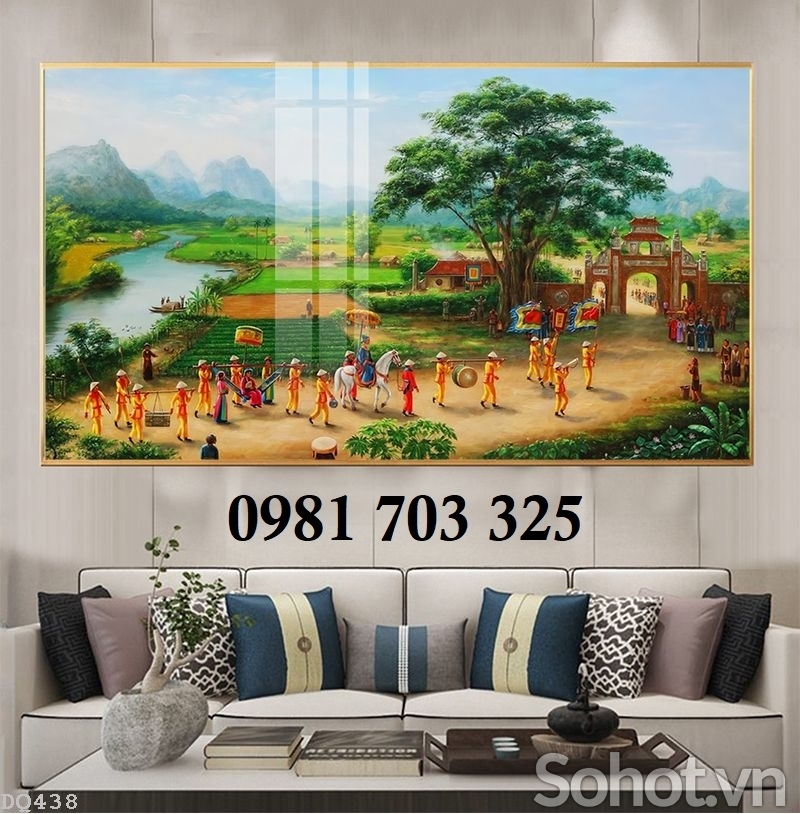Tranh gạch men 3D đồng quê