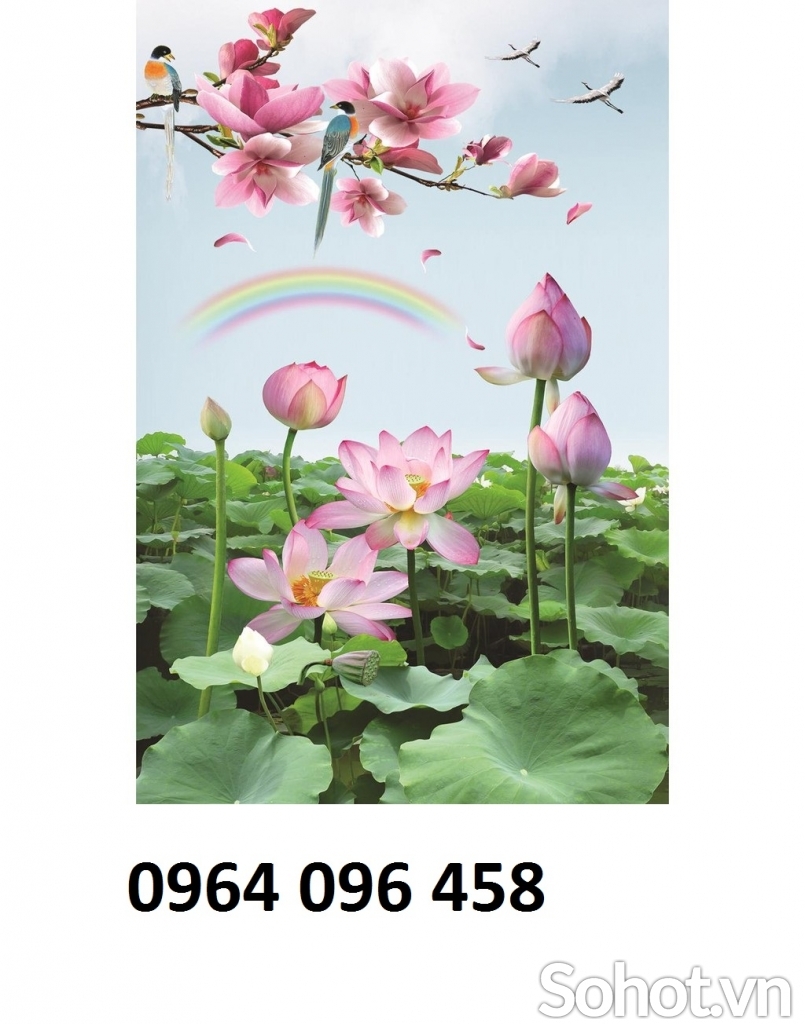 Tranh gạch 3d hoa sen - gạch tranh 3d hoa sen - HG6