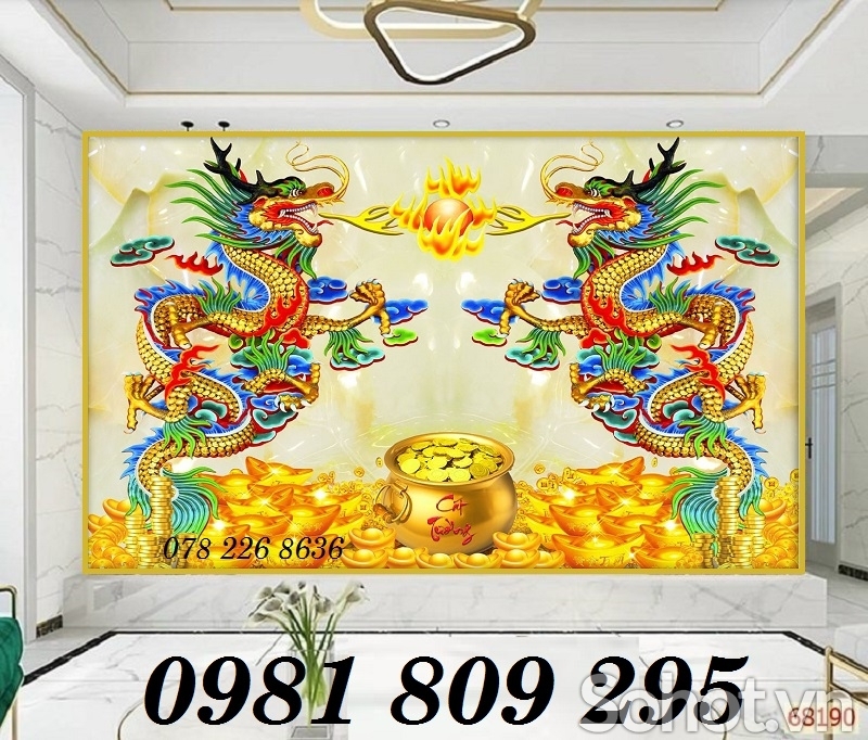 Tranh gạch men rồng phong thủy