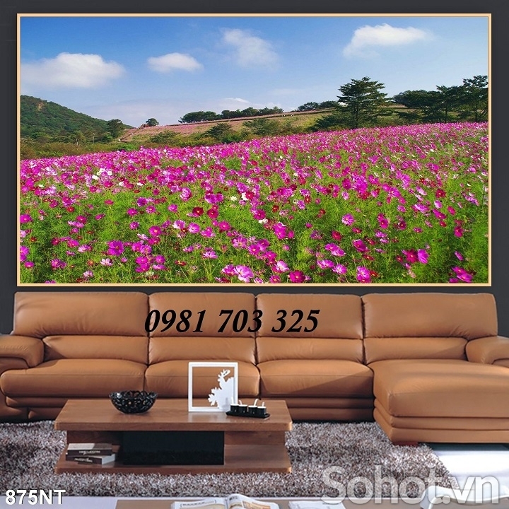 Tranh gạch 3D hình vườn hoa đẹp