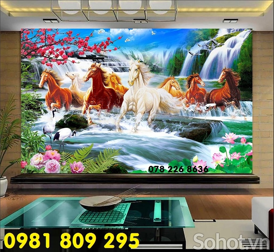 Mã đáo thành công 3d - gạch tranh 3d ngựa