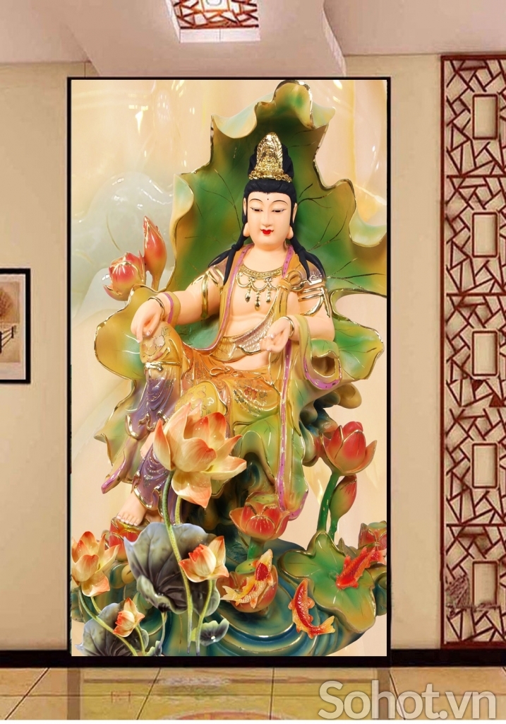 Tranh gạch hình phật 3d - gạch tranh 3d ốp tường - 32XNNB