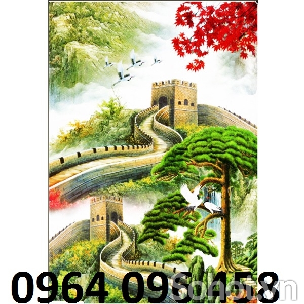 Tranh núi cây - tranh gạch 3d cây núi - TDS3