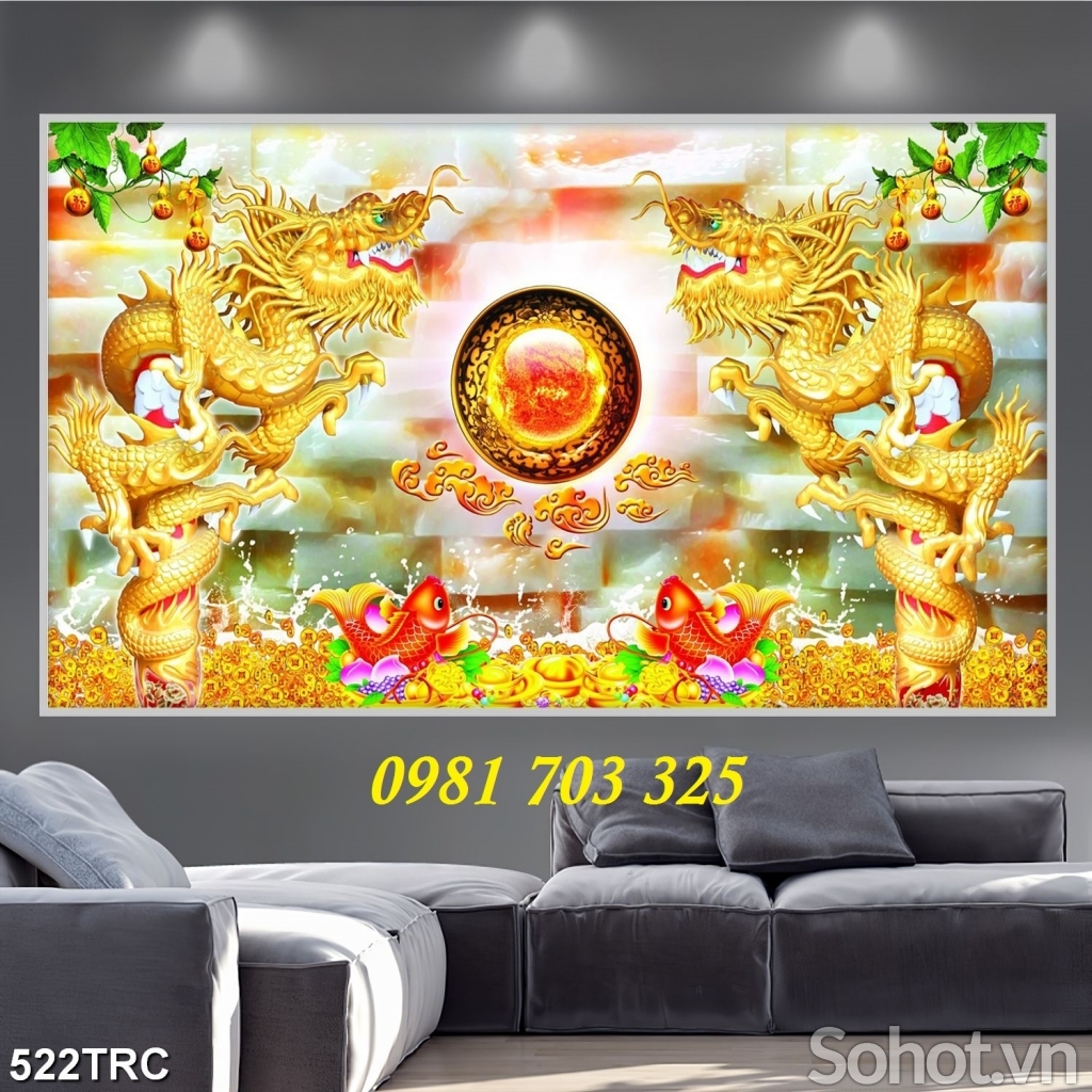 tranh rồng phong thủy- gạch tranh 3D