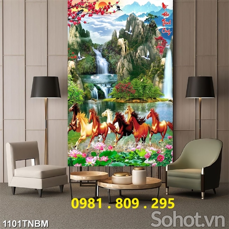 Tranh gạch ngựa khổ đứng mới Hn888