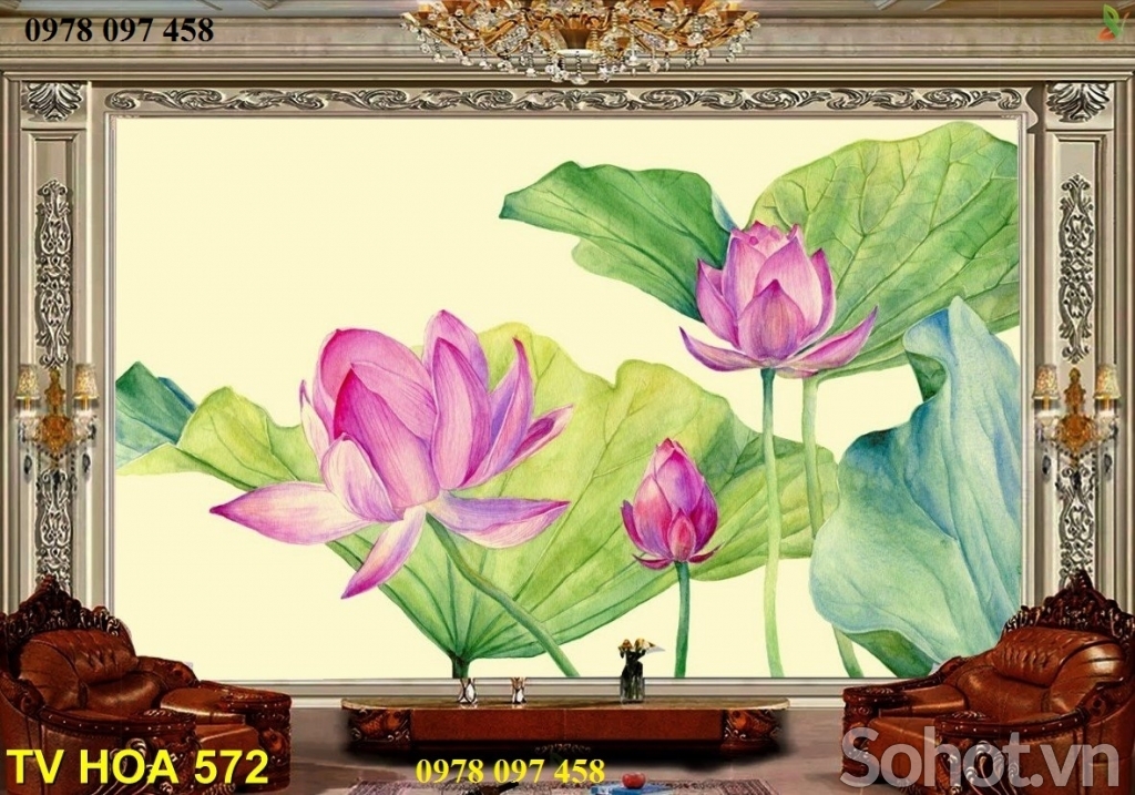 Tranh gạch 3d - tranh vườn hoa