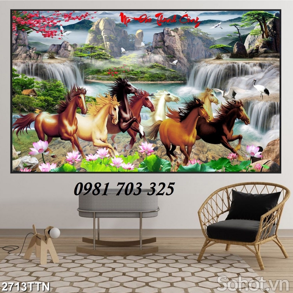 tranh 3D phòng khách, gạch tranh trang trí