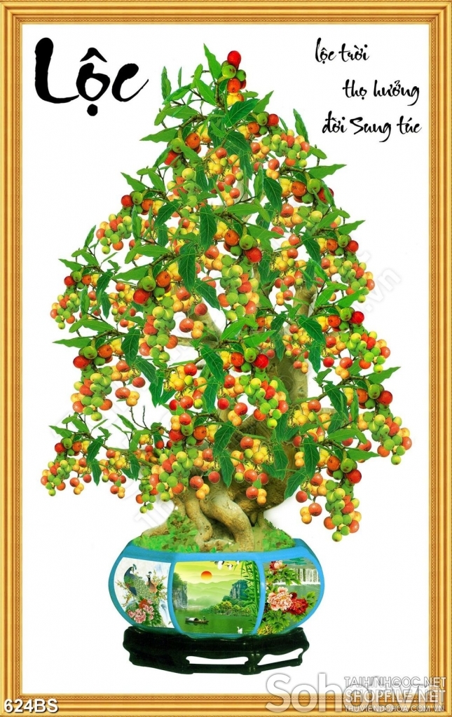 Tranh gạch 3d phong thủy phòng khách - KXDC4