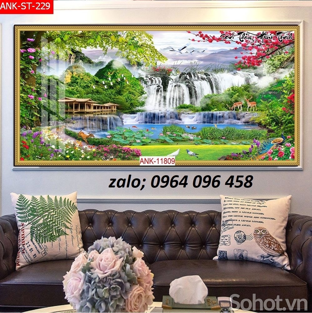 Mẫu tranh gạch 3d phong cảnh đồng quê - 732XN