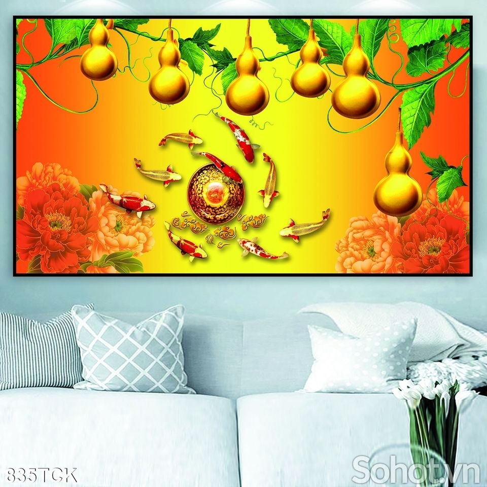 Tranh gạch- tranh cá chép