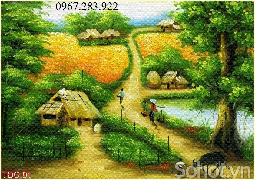 Tranh 3D- Tranh phong cảnh đồng quê