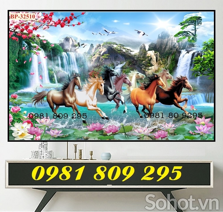 gạch tranh 3d - tranh ngựa phong thủy