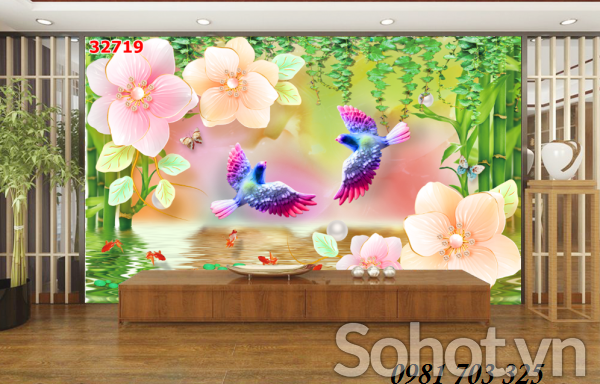 Tranh gạch 3D phòng khách