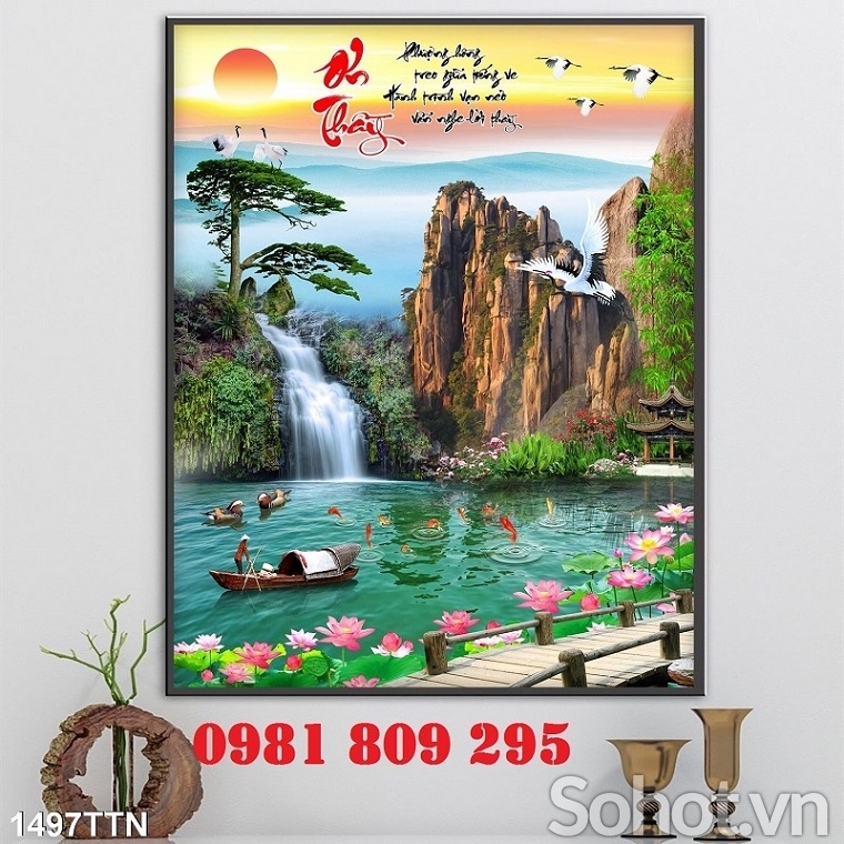 Tranh gạch thác nước ốp tường hp18655