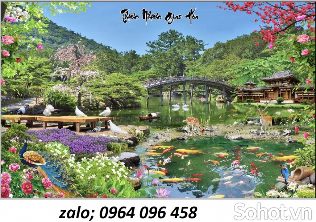 Tranh gạch 3d phong cảnh cá koi 543XN - Đồng Nai 