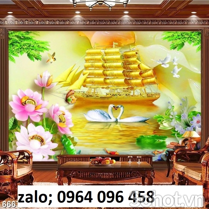Tranh gạch phong thủy thuận buồm xuôi gió 3d - CBBN012