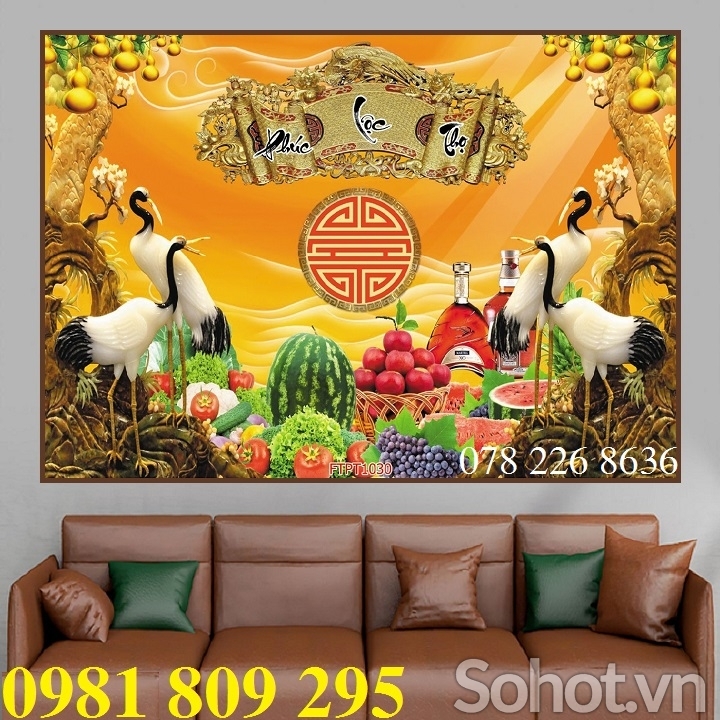 Phòng thờ - tranh gạch men 3d ốp tường
