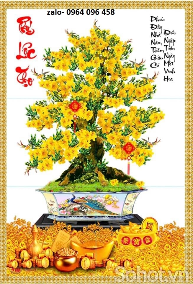 Tranh gạch 3d ốp tường hoa mai - 3999CB