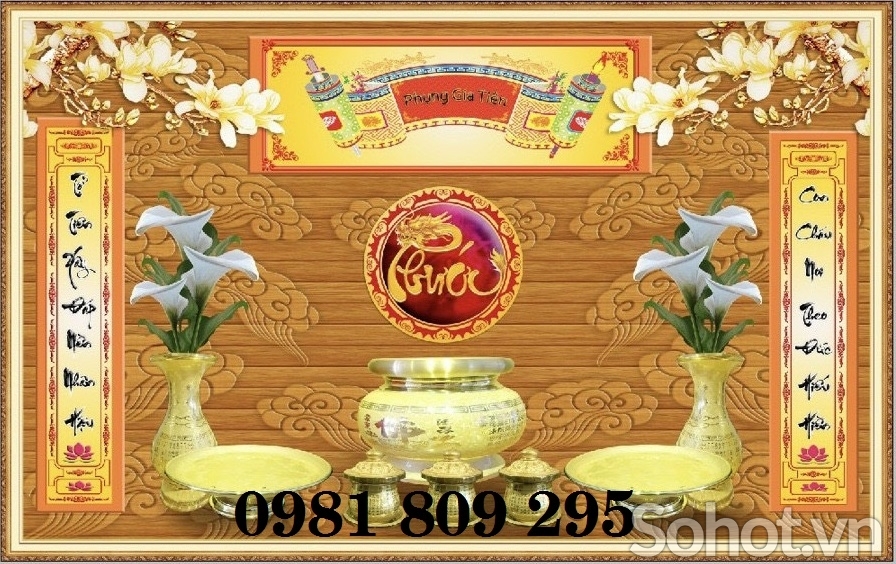 Gạch tranh 3d phòng thờ , bàn thờ