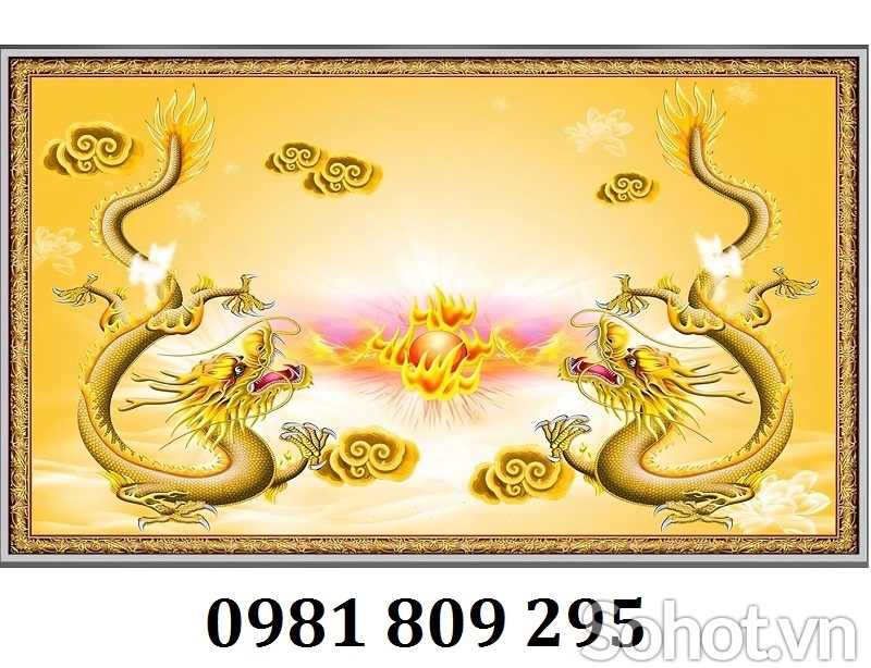 Tranh ốp tường rồng phượng vàng HP93148