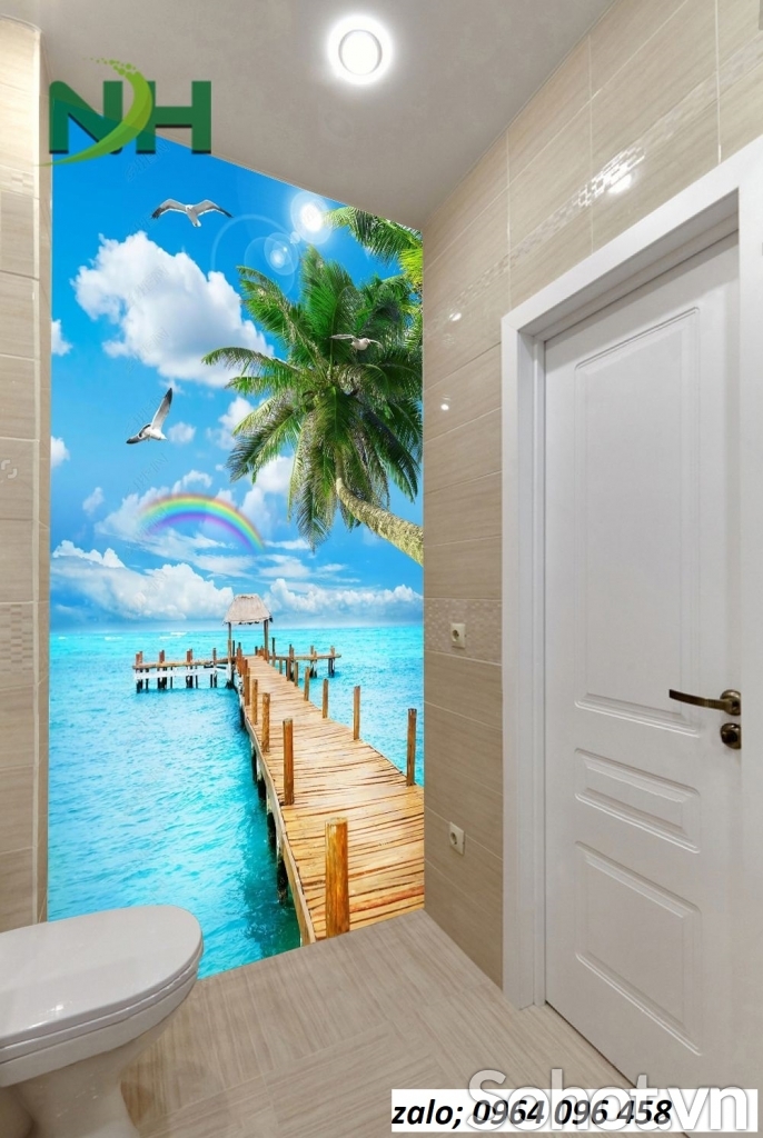 Tranh gạch 3d ốp tường khổ đứng - 042XVB